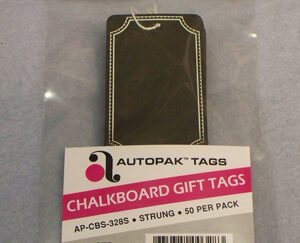 MINI-PACKS 50 PACK Black with White Chalkboard Border Strung