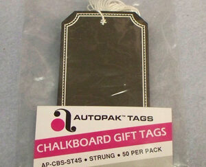 MINI-PACKS 50 PACK Black with White Chalkboard Border Strung