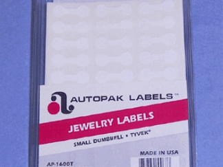 Jewelry Label  Small Dumbbell Tyvek Label Sheeted