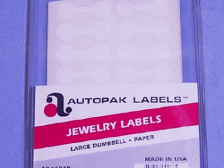 Jewelry Label  Large Dumbbell Paper Label Sheeted