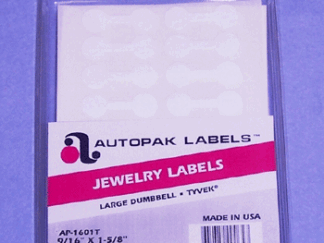 Jewelry Label Large Dumbbell Tyvek Label Sheeted