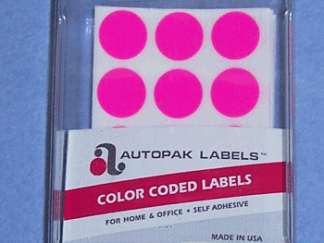 Fluoresent Pink Permanent Adhesive Labels 3/4" 1M Per Roll