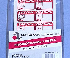 Special..Was  Now Removable Adhesive Label Sheeted