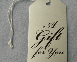 Black Silver Horizontal Print A Gift for You with Elastic String