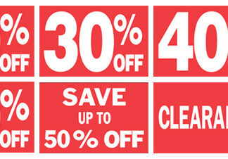 Percent Off Sign Cards 7 X 11"