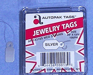 Medium Silver Jewelry Tag Silver String