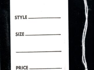 White Large 1 Part Garment Tag Strung
