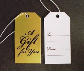 Metallic Gold Gift Tag Horizontal Print