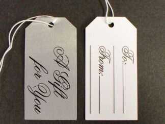 Metallic Silver Gift Tag Vertical Print