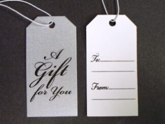 Metallic Silver Gift Tag Horizontal Print