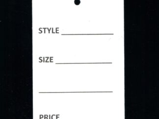 White Large 1 Part Garment Tag Strung 1408  Unstrung 1408-1