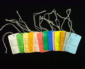 Large 2 Part Coupon Tag Strung T1