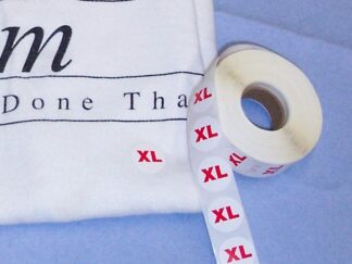 Size Labels  Paper 3/4" Garment Size Labels