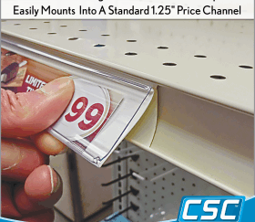 Clear Price Channel Holder Strip