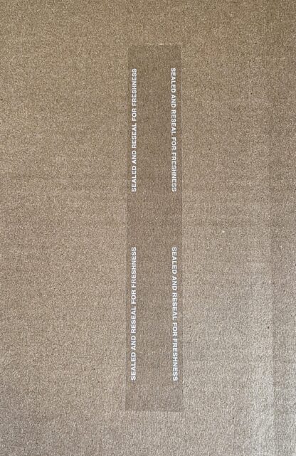 White Type Reusable Label Seals for Food Packaging 1.5" x 10"